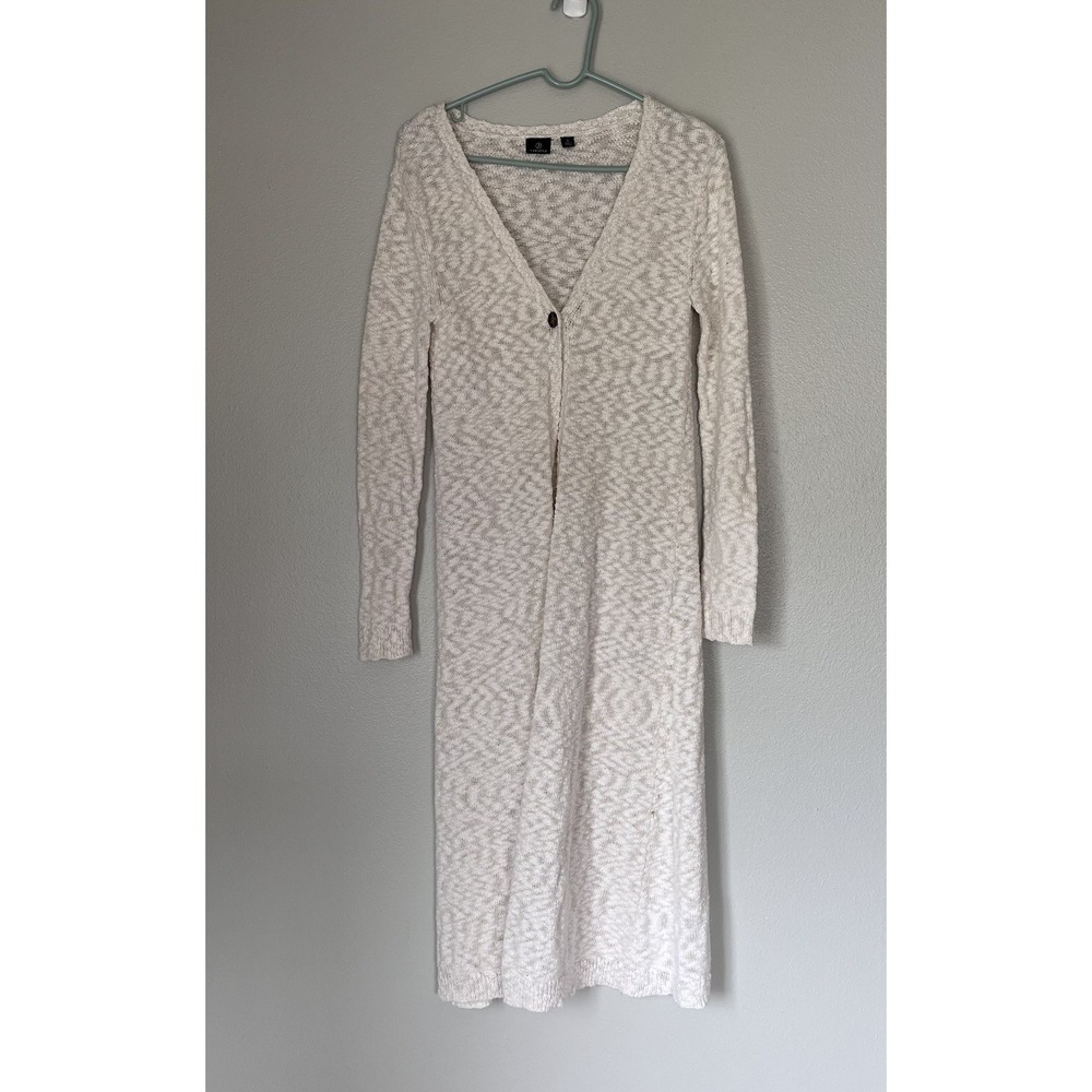 Versona Women's Button Closure Cardigan Crème Long‎ Small Long Sleeve